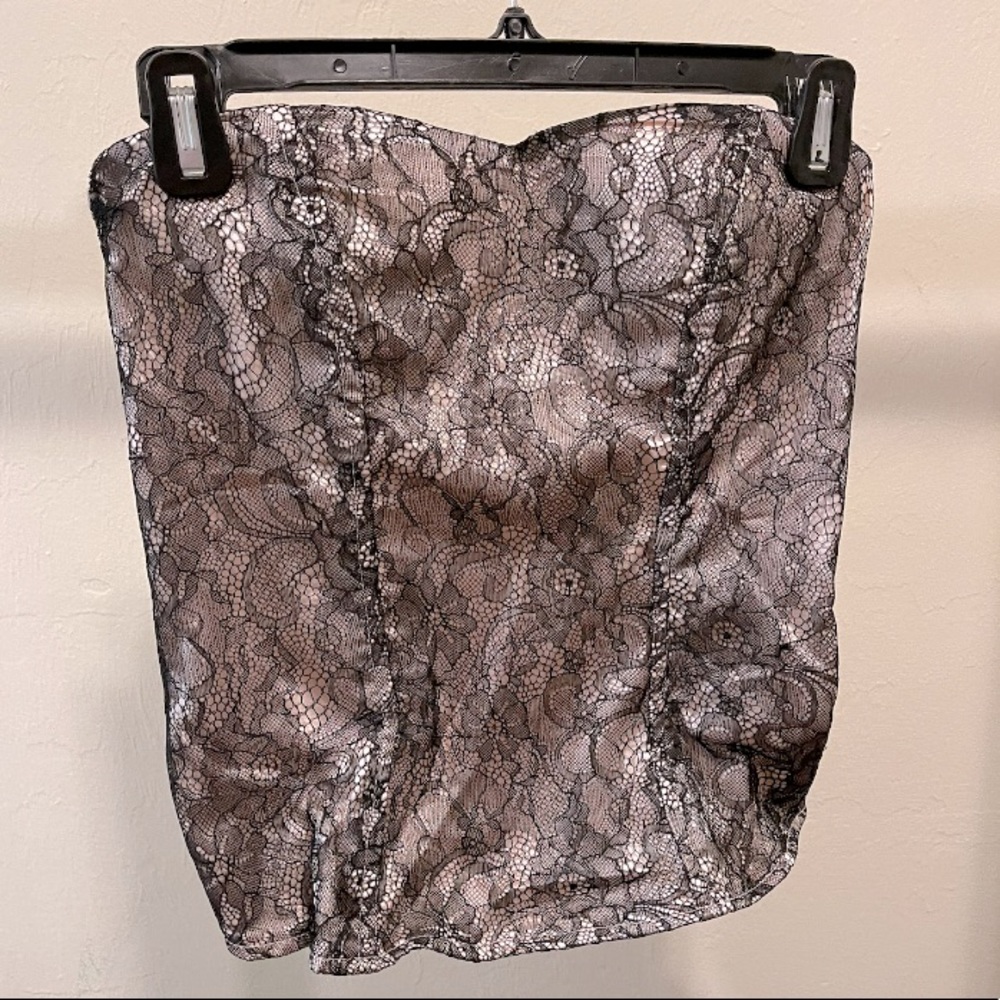 Charlotte Russe lace blush black corset top